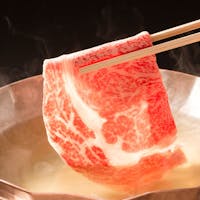 うぶや 【つゆしゃぶ グレードアップコース】 最高A5等級黒毛和牛 大判にカットした霜降り肉をひと口
