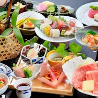 つなぎ温泉 四季亭 【いわて旅応援&盛岡割対象】「三陸産鮑刺し」×「基本懐石」四季の食材を使用した懐石を堪能