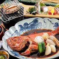 伊豆河津温泉郷 海遊亭 【豪華!Wメインの特選会席プラン】金目鯛姿煮&鮑踊り焼き~伊豆の二大味覚を食す