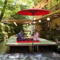 貴船 ふじや 基本会席<松>~きっと忘れられない彩味になる~“見てよし、食べてよし”の川魚生簀料理(現金特価)