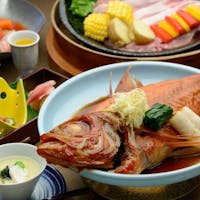 熱川プリンスホテル 【カジュアルプラン】金目鯛の姿煮付き!伊豆の味覚をリーズナブルに堪能!品数厳選「四季の彩り」コース