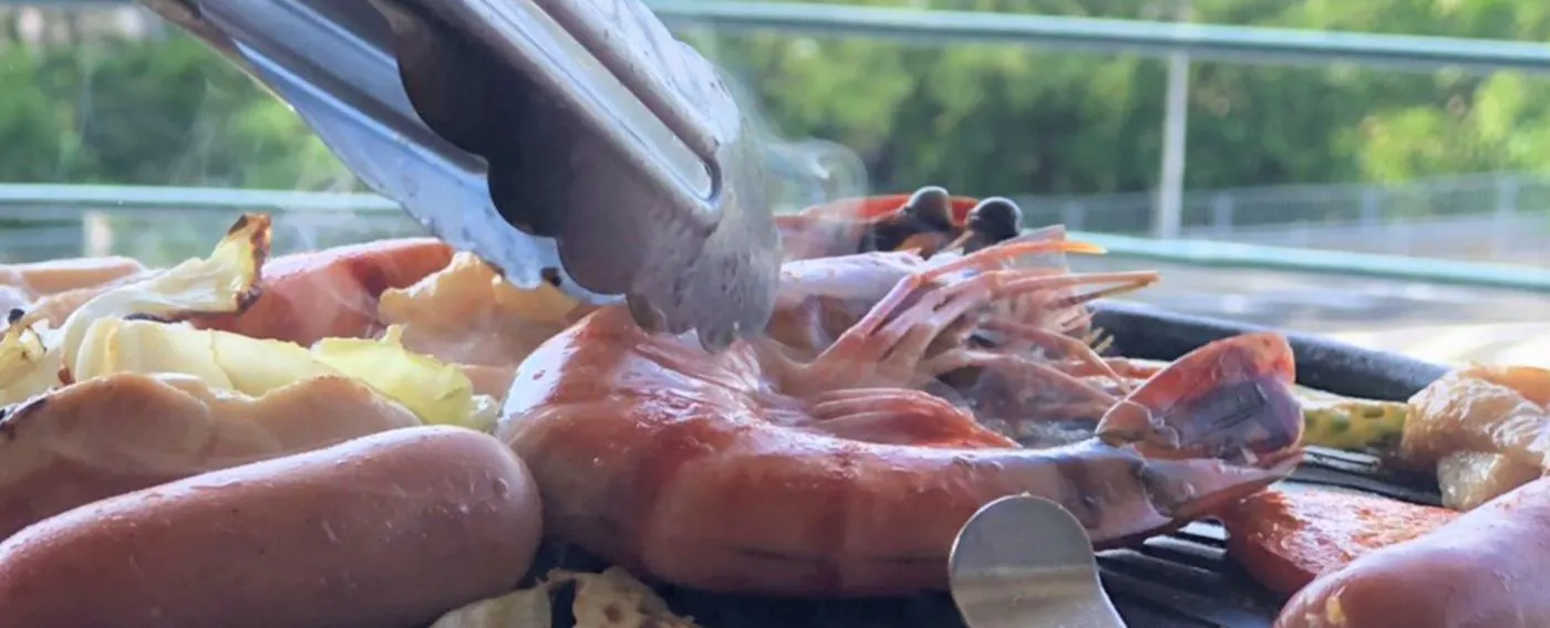 บาร์บีคิวที่ระเบียง