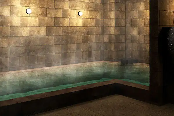 ห้องอาบน้ำรวมขนาดใหญ่พร้อมซาวน่า