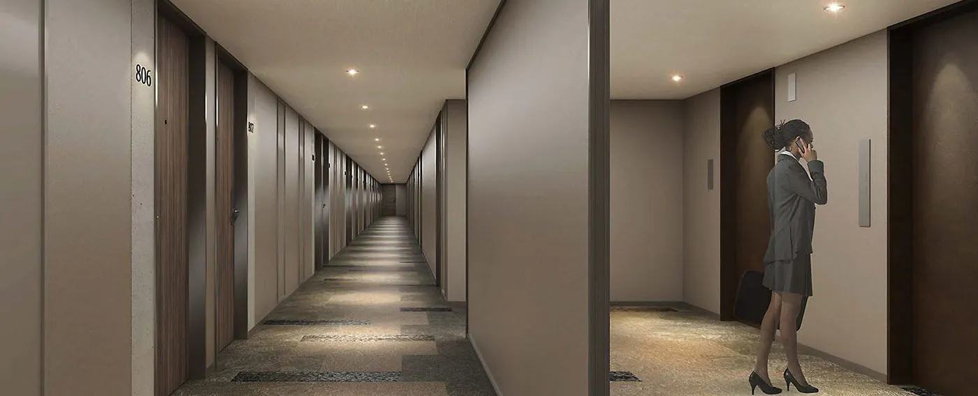 โถงลิฟต์ชั้นห้องพัก