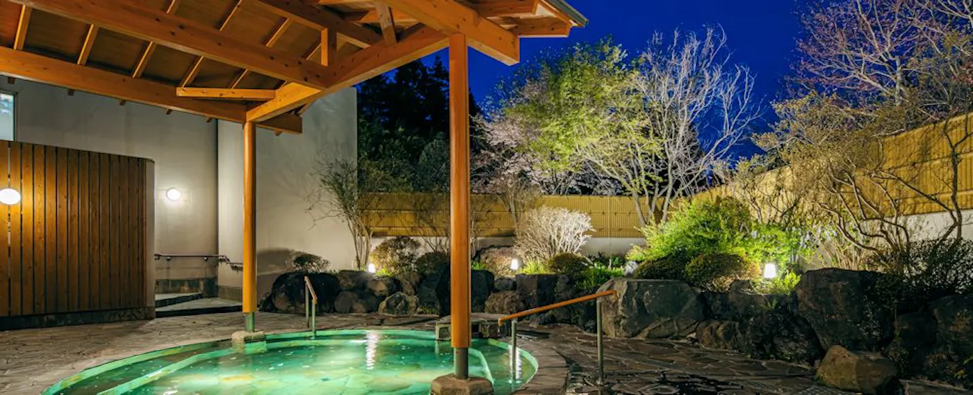 【ห้องอาบน้ำ】บ่อน้ำร้อนกลางแจ้งในสวนที่สลับเปลี่ยนระหว่างชายและหญิง Hoshimi no Yu