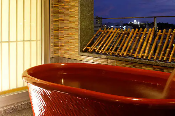 อ่างอาบน้ำในห้องพัก