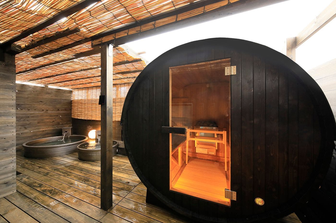 バレルサウナ・水風呂・露天風呂付き客室（一例）