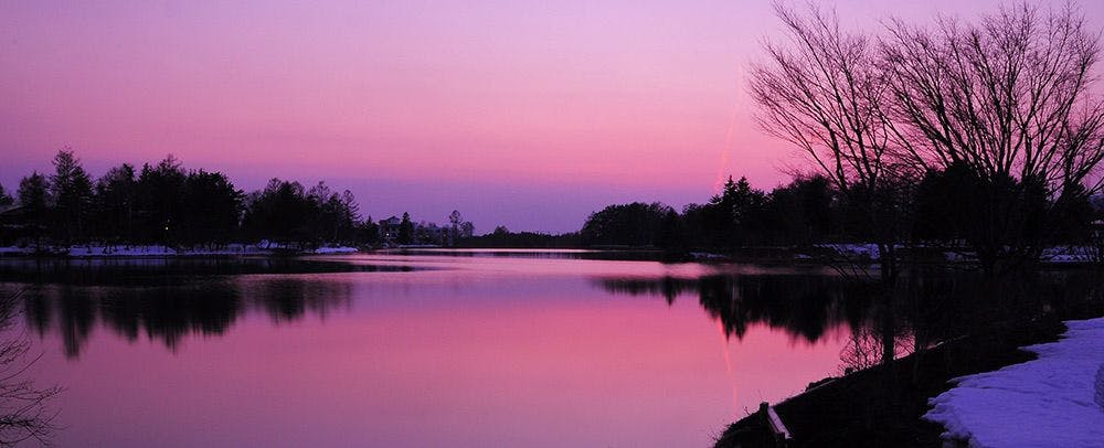 Tasik Tateshina pada musim sejuk