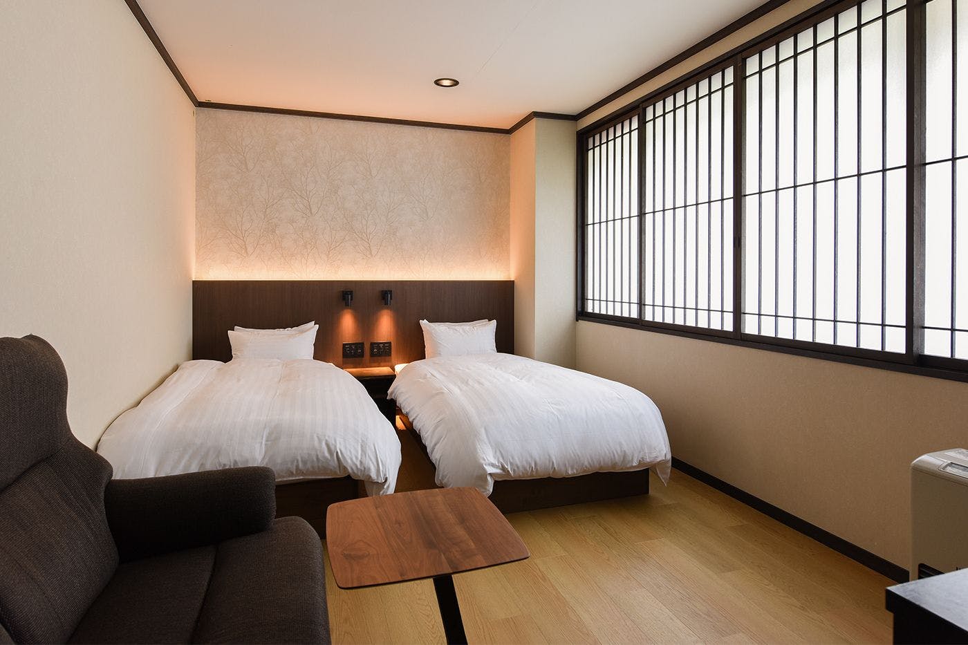 ห้องพักเตียงคู่สไตล์ตะวันตก (พร้อมห้องน้ำในตัว)