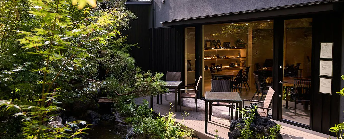 庭園風景を楽しめる空間