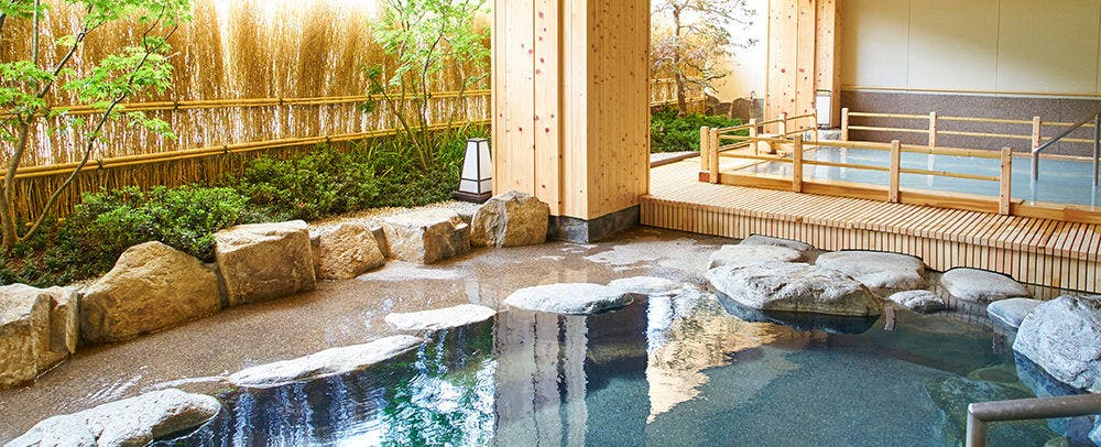ジオラマ/小川のある洗い場付き露天風呂 小さな老舗温泉旅館の露天風呂」ハンドメイド ジオラマ