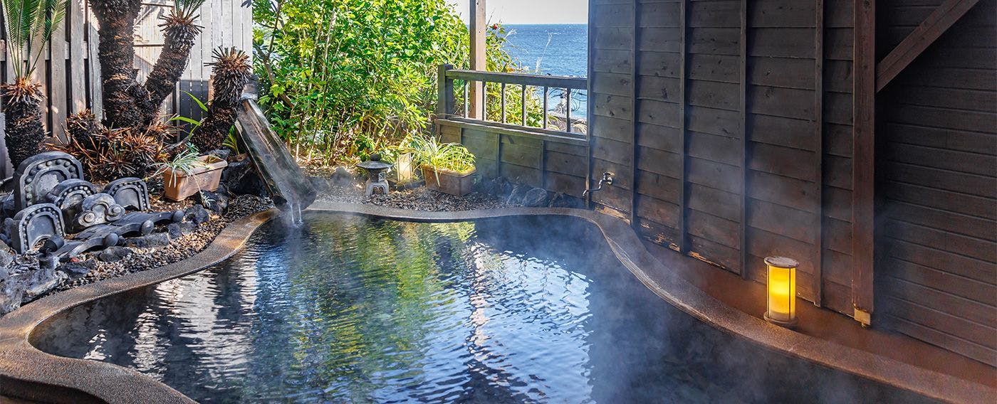 伊豆熱川温泉 六つの貸切風呂を湯めぐり ふたりの湯宿 湯花満開