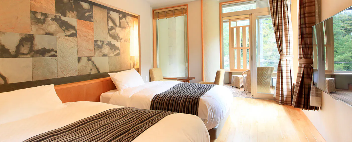 露天風呂付客室一例