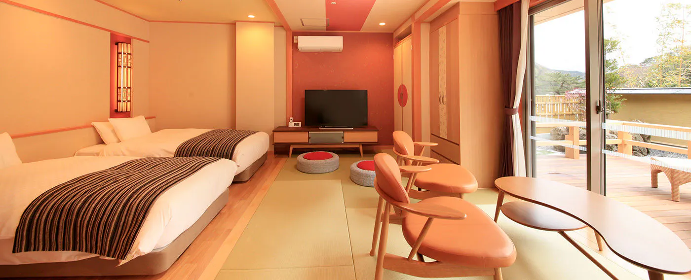 露天風呂付客室一例