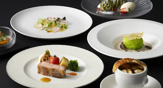 【1名様からご利用OK!】月替わりの洋食ディナー「ソレイユコース」付プラン