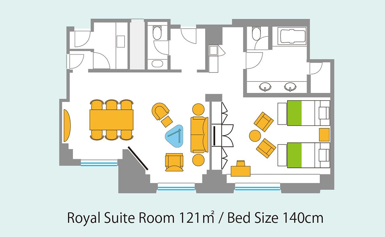 【Tầng 27 Royal Suite】Diện tích 121m²