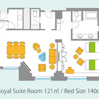 【Tầng 27 Royal Suite】Diện tích 121m²