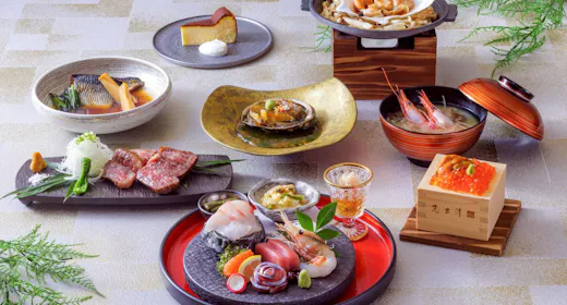 【1泊2食】料理長特選「花」|ふらの和牛と蝦夷鮑、旬魚を味わう逸品コース&朝食ブッフェ