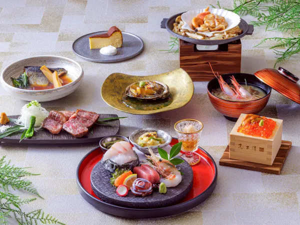 【1泊2食】料理長特選「花」|ふらの和牛と蝦夷鮑、旬魚を味わう逸品コース&朝食ブッフェ