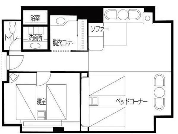 【แผนผังห้องพัก】จูเนียร์สวีท (ตัวอย่าง)