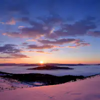 美幌峠から見る冬の屈斜路湖