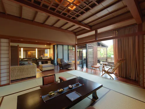 【ห้องสวีท Kasumi no Za พร้อมอ่างอาบน้ำกลางแจ้ง・ฝั่งทะเลสาบ】※ตัวอย่าง