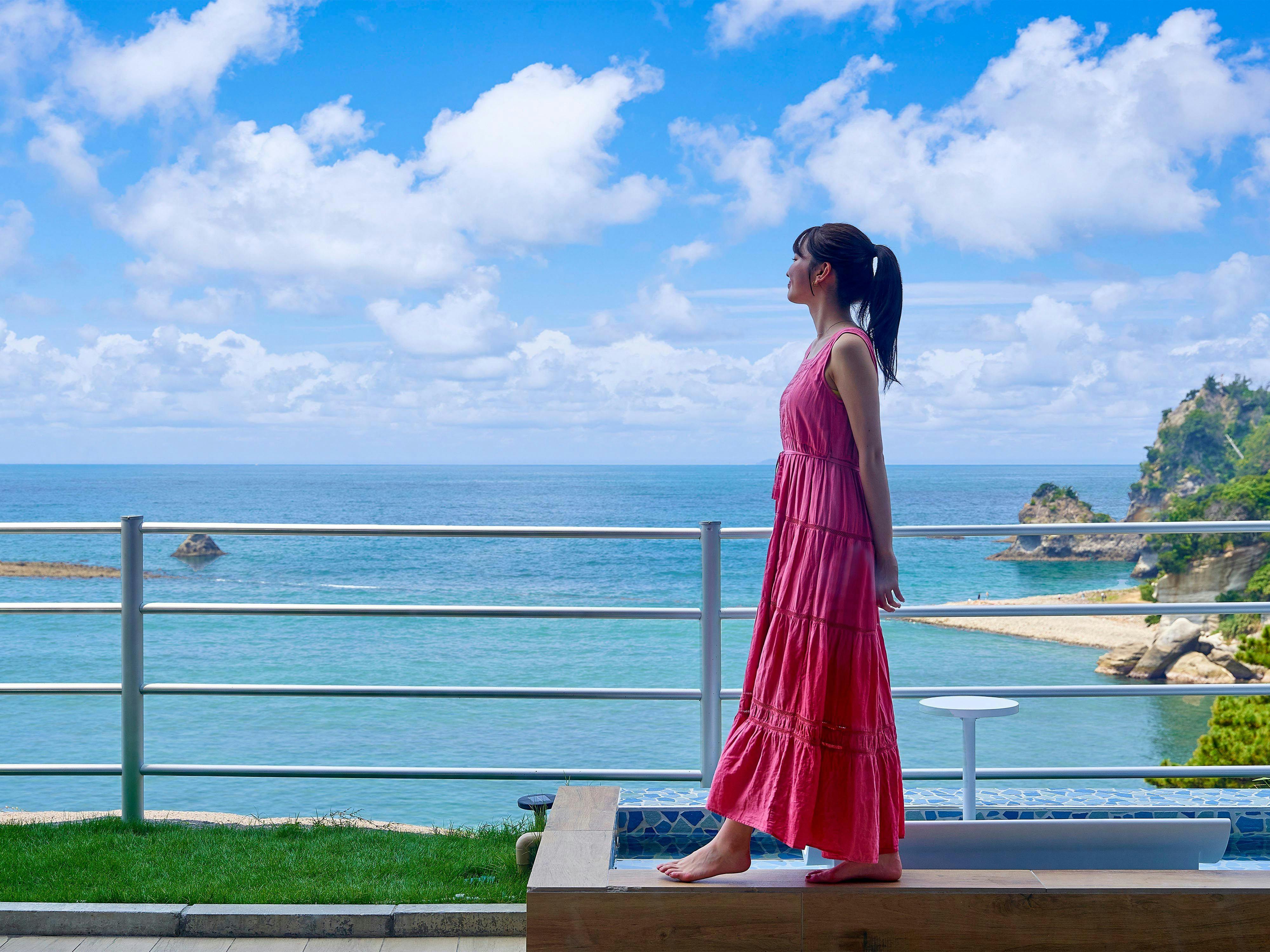 足湯テラス景色