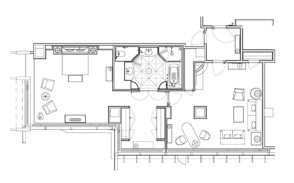 客室「カールトン スイート」平面図