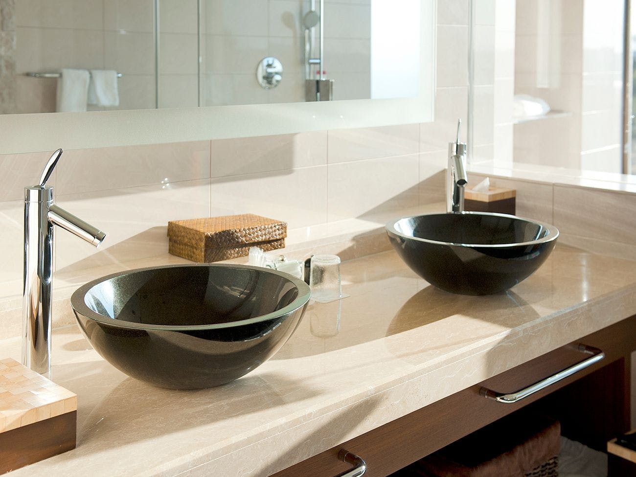 広々と使える洗面台