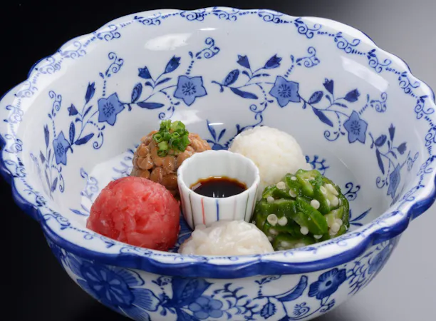 選べる干物&名物5色盛りの花紋流朝食