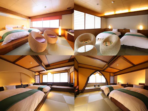 ■異なるデザインが楽しいモダン和風ツイン