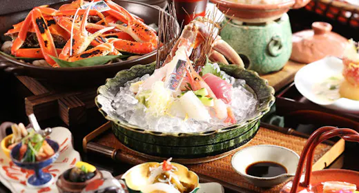 【冬/ブランドガニ3品&但馬牛】松葉ガニ3品(焼き・造り・カニ味噌)×但馬牛陶板焼き60g