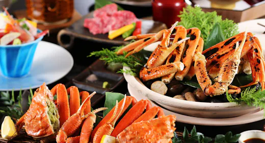 【冬/カニ2品&但馬牛】ズワイガ二2品(茹で・焼き)×但馬牛陶板焼き60g<冬季おすすめ>