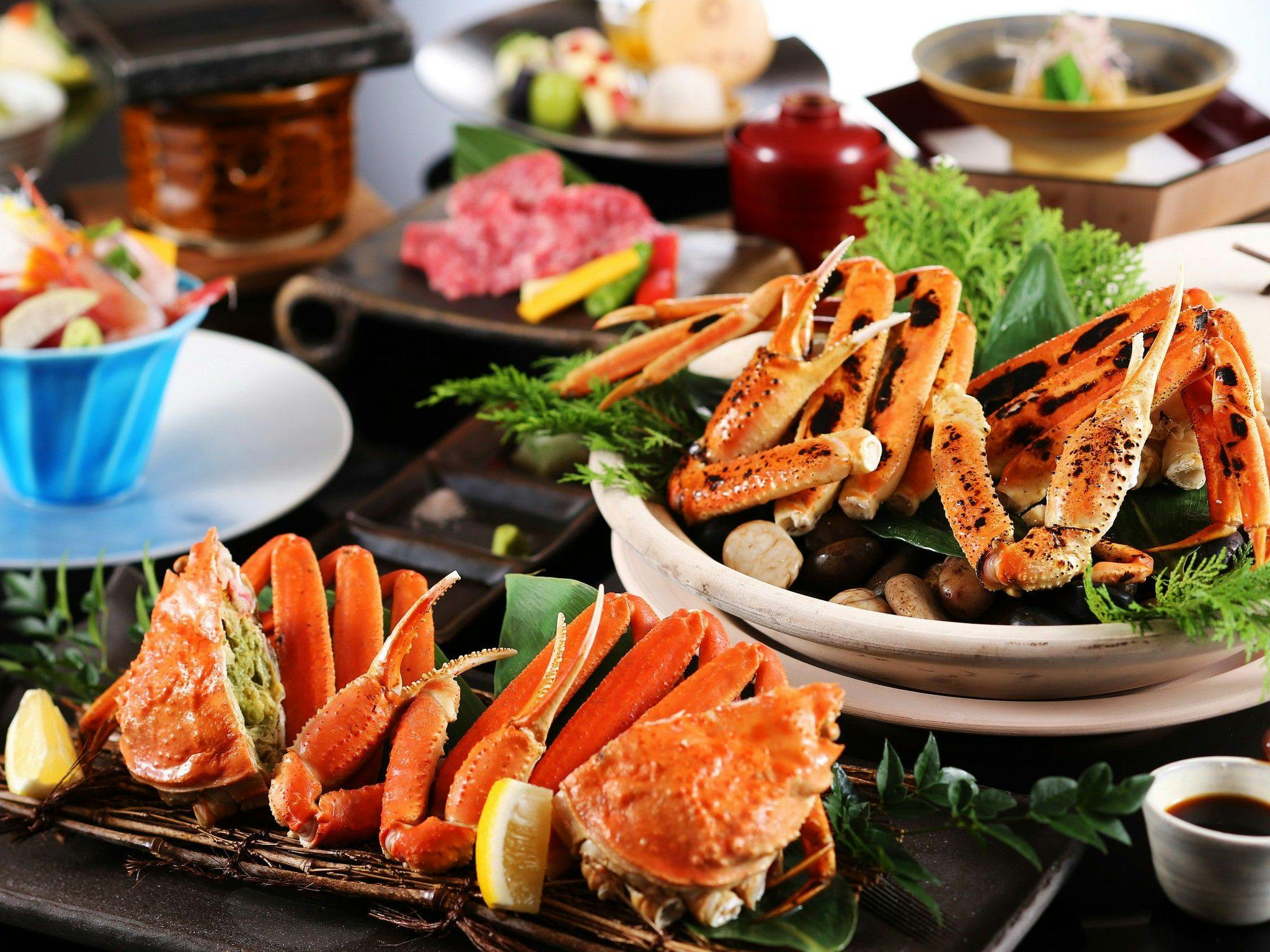 ズワイガ二2品×但馬牛陶板焼き付