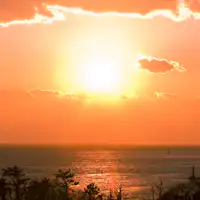 客室から見た夕日