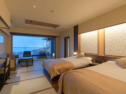 【源泉掛流し露天風呂】1階ツイン