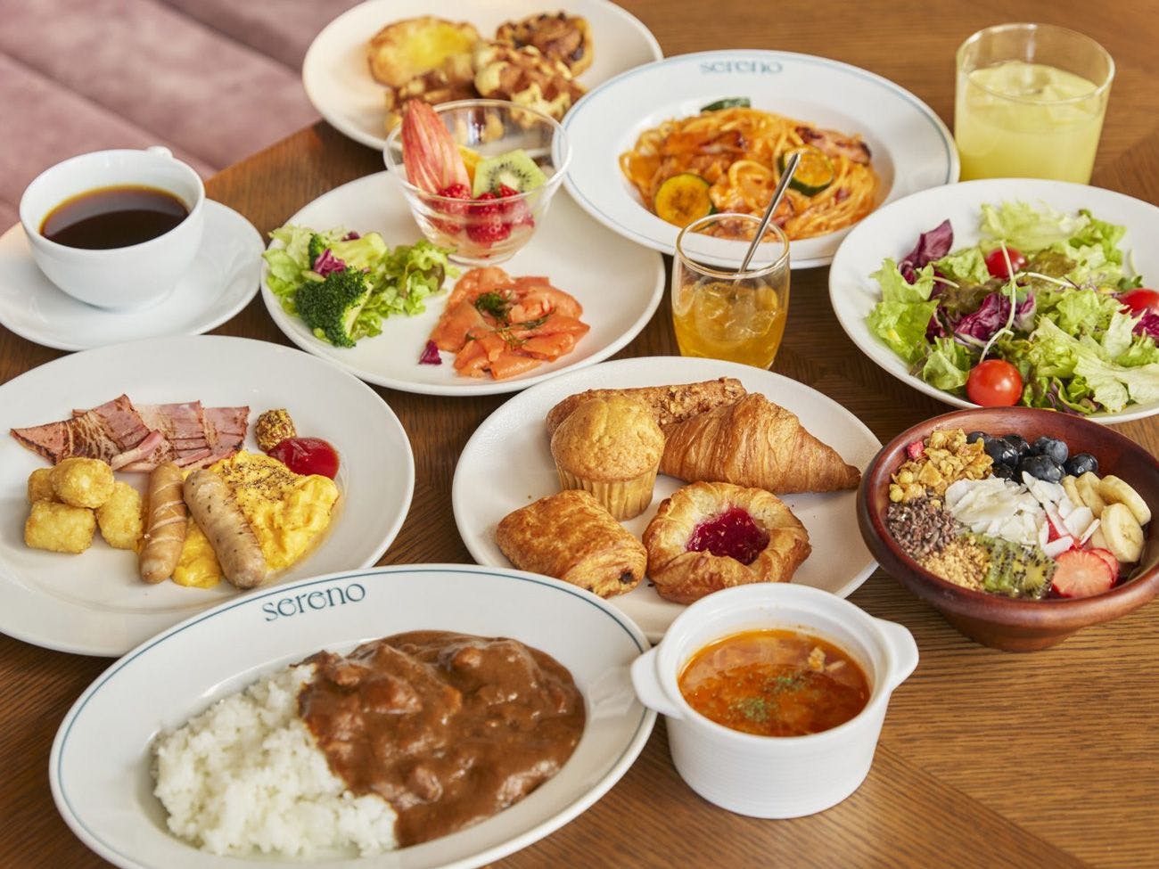 Breakfast buffet with over 70 Japanese and Western dishes