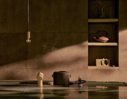 お茶や和菓子がテーマの館内アート