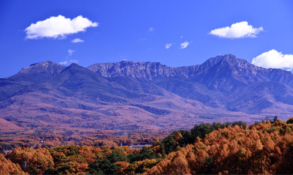 ヴィーナスラインから望む八ヶ岳方向の紅葉