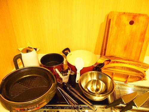 調理器具も揃っております。