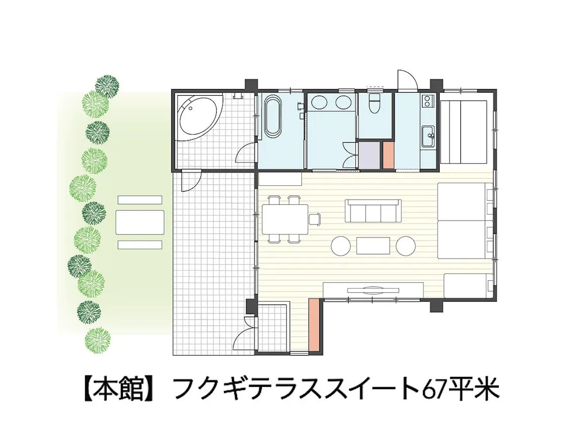 フクギテラススイート ルームレイアウト