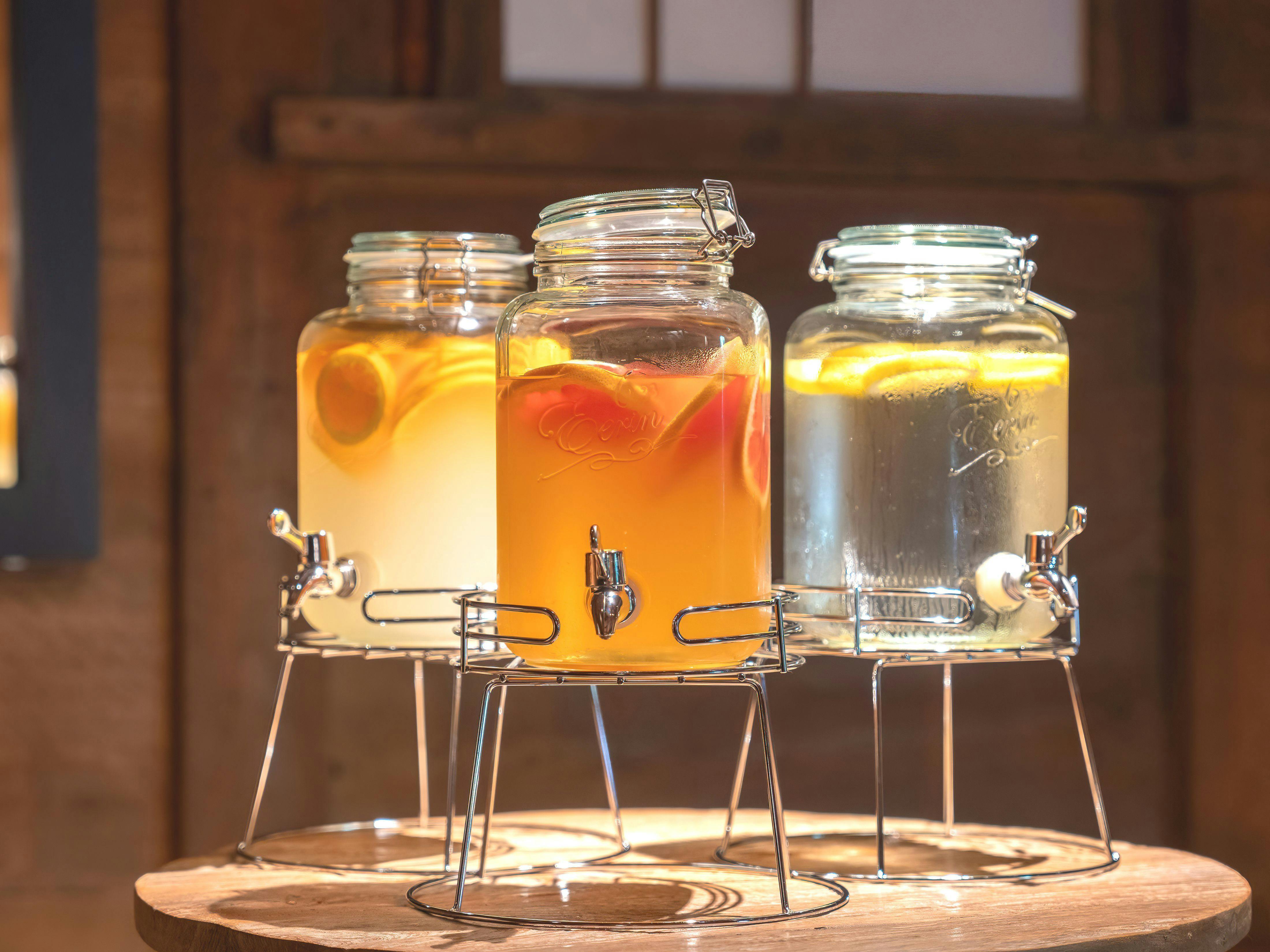 自家製ドリンクをチェックイン時にサービス