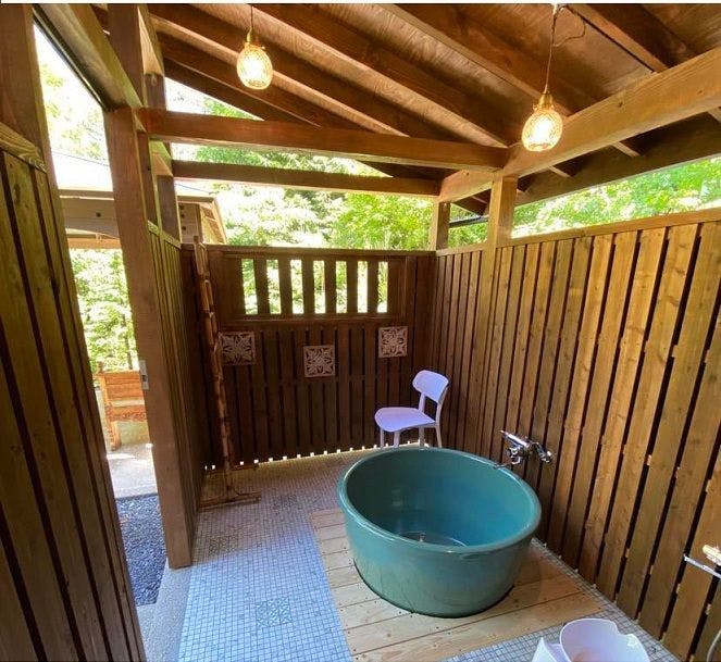 自然を感じる露天風呂が完成しました