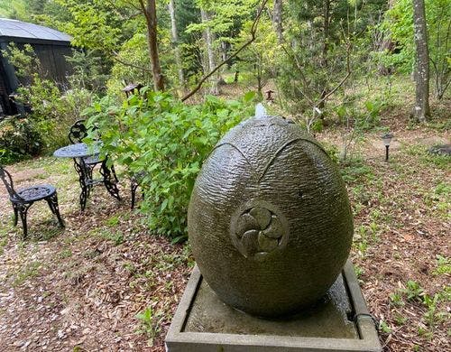 専用の庭の噴水