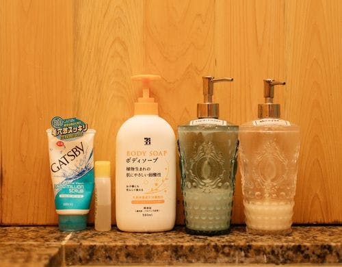 シャンプー、リンス、ボディーソープなど