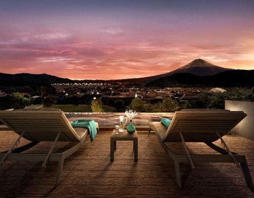 スイートヴィラ アウターリビング（夜）