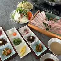 아구 돼지고기를 사용한 샤부샤부