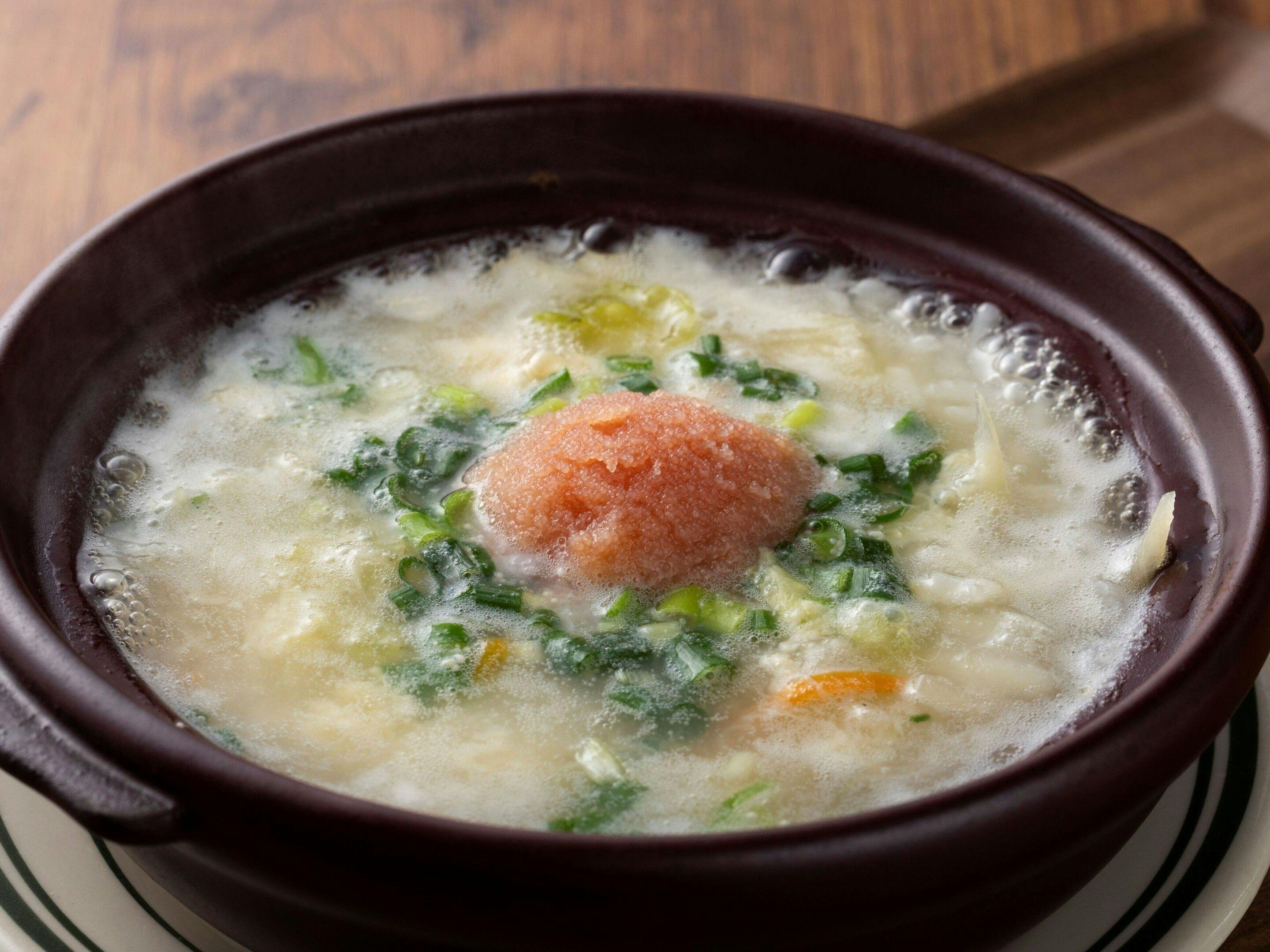[Breakfast] Hakata Specialty: Spicy Cod Roe Rice Porridge