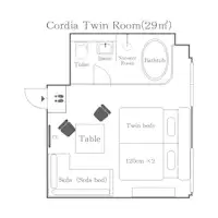 แปลนห้องทวินคอร์เดีย (เลย์เอาต์)