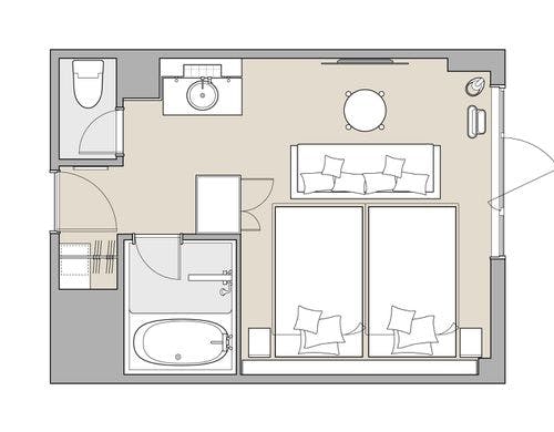 プレミアルームに採用のオシャレな洗面台。